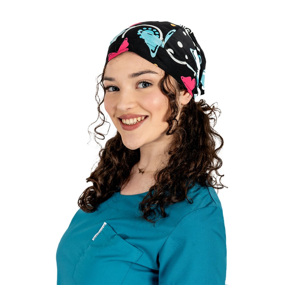 Boneta Blackbutterfly, unisex, marime universala, cu prindere tip snur la spate