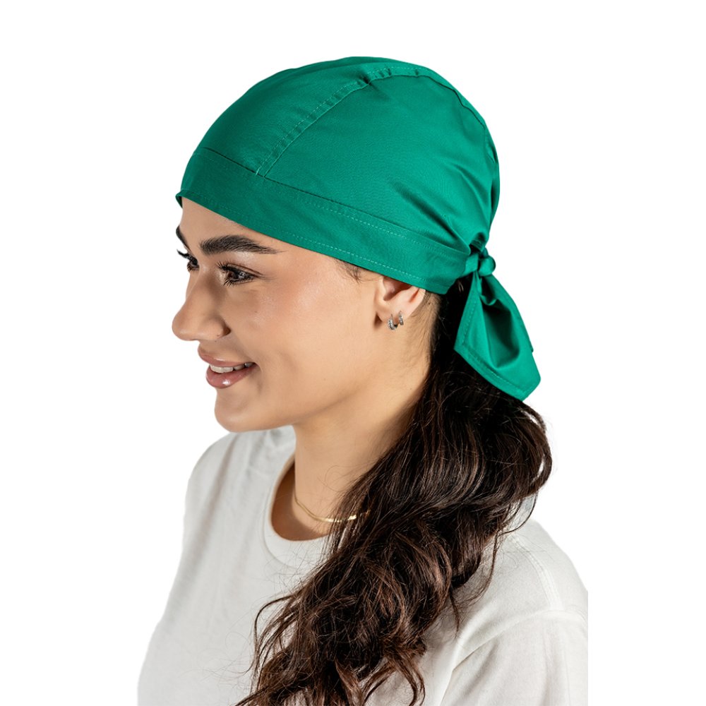 Boneta verde, unisex, marime universala, cu prindere tip snur la spate