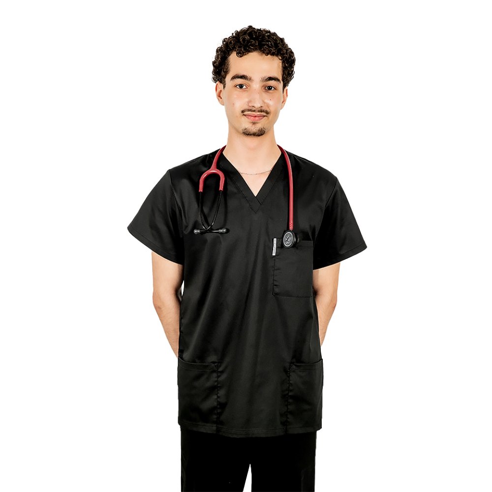 Costum medical barbati negru,model unisex