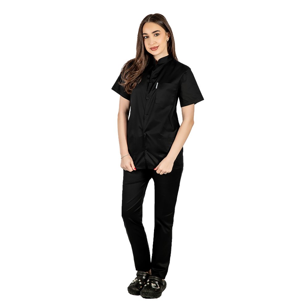 Costum medical negru  tip tunica
