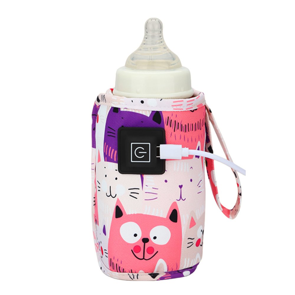 Incalzitor portabil auto pentru biberon cu usb roz