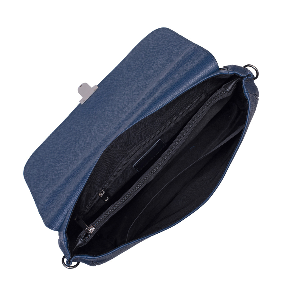 Geanta de laptop si documente din piele naturala, bleumarin, pentru barbati