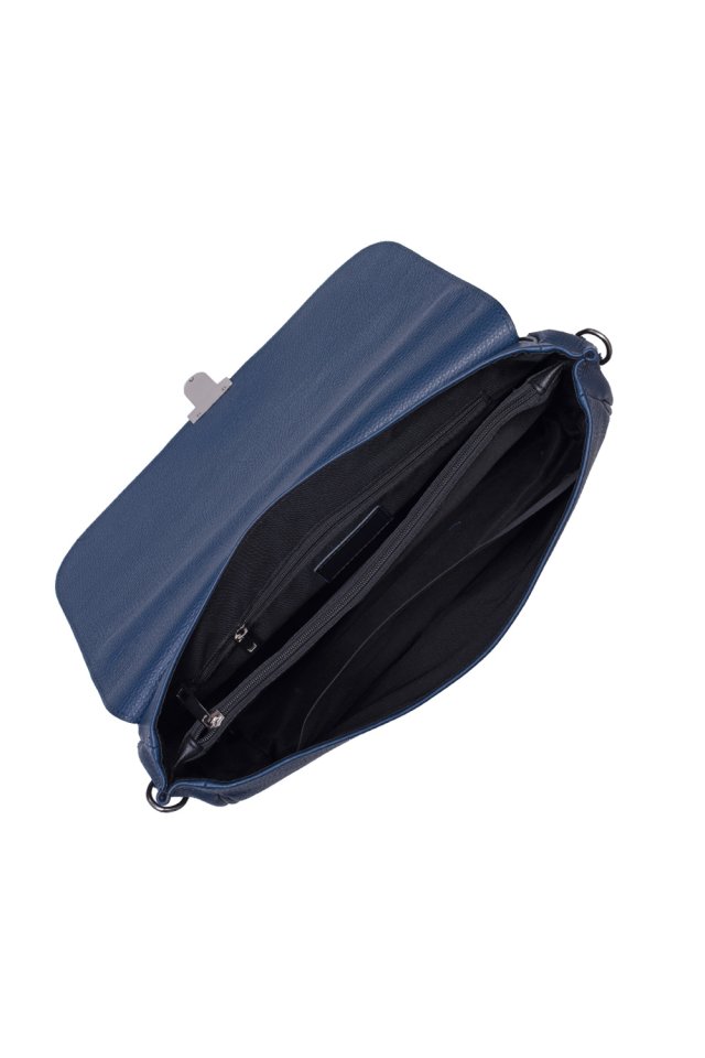 Geanta de laptop si documente din piele naturala, bleumarin, pentru barbati