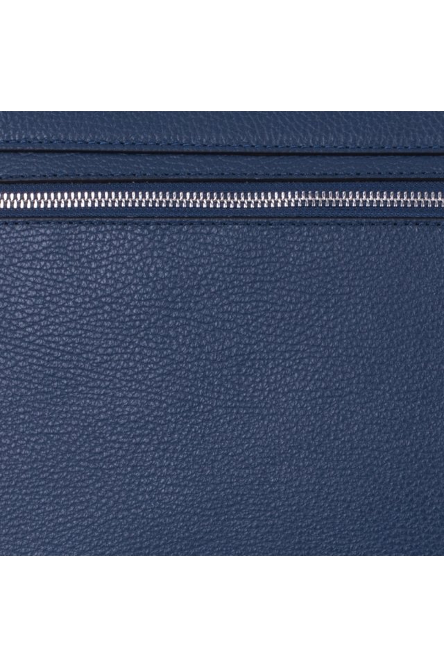 Geanta de laptop si documente din piele naturala, bleumarin, pentru barbati