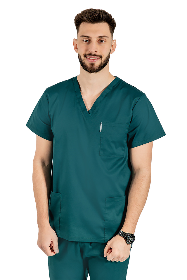 Costum medical barbati cu elastan culoare tuborg