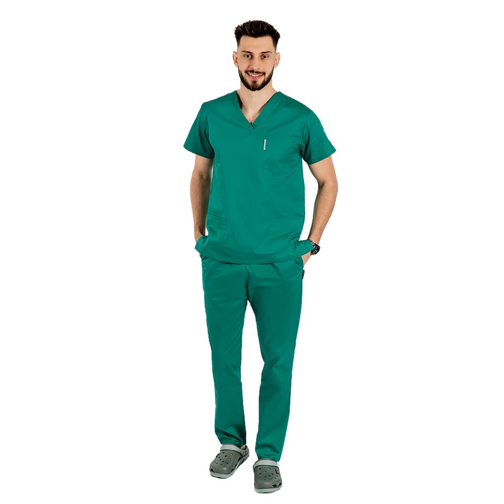 Costum medical barbati verde unisex