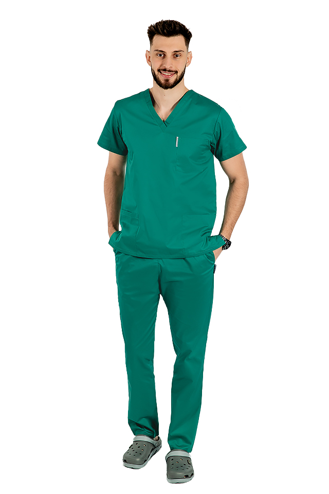 Costum medical barbati verde unisex..
