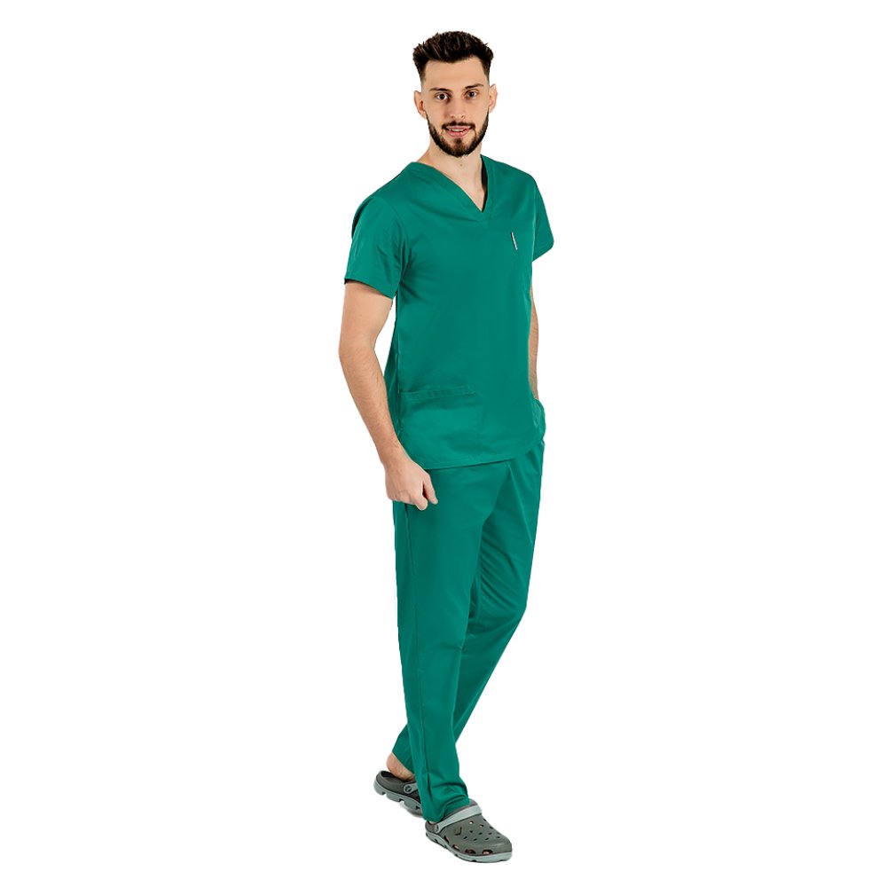 Costum medical barbati verde unisex