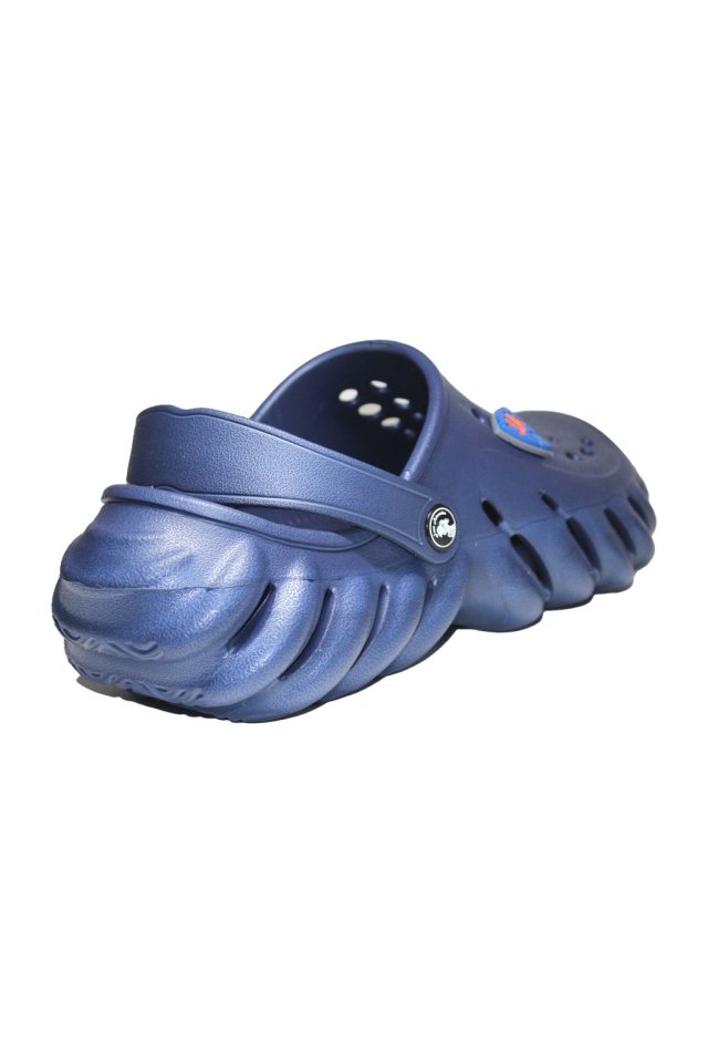 Saboti medicali profesionali tip crocs bleumarin din spuma EVA - model barbati, cu detalii aplicate