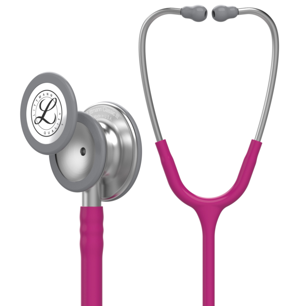 Stetoscop 3M Littmann magenta cu argintiu, Classic III Doctor in uniforma