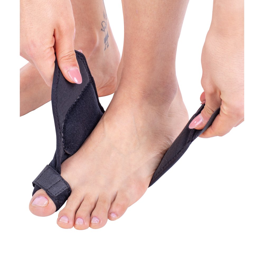 Orteza hallux valgus Triasport Hallufix, SRT301, Marime universala, Negru, Drept