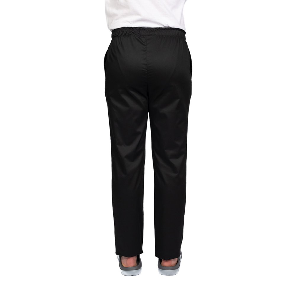 Pantaloni medicali negri cu elastan,barbati, cu snur in talie si doua buzunare laterale