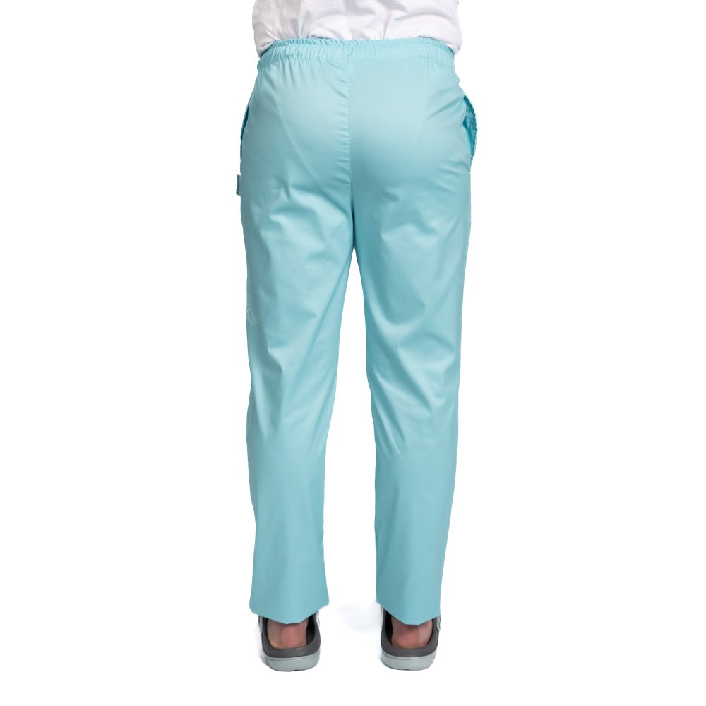 Pantaloni medicali bleu cu elastan,barbati, cu snur in talie si doua buzunare laterale