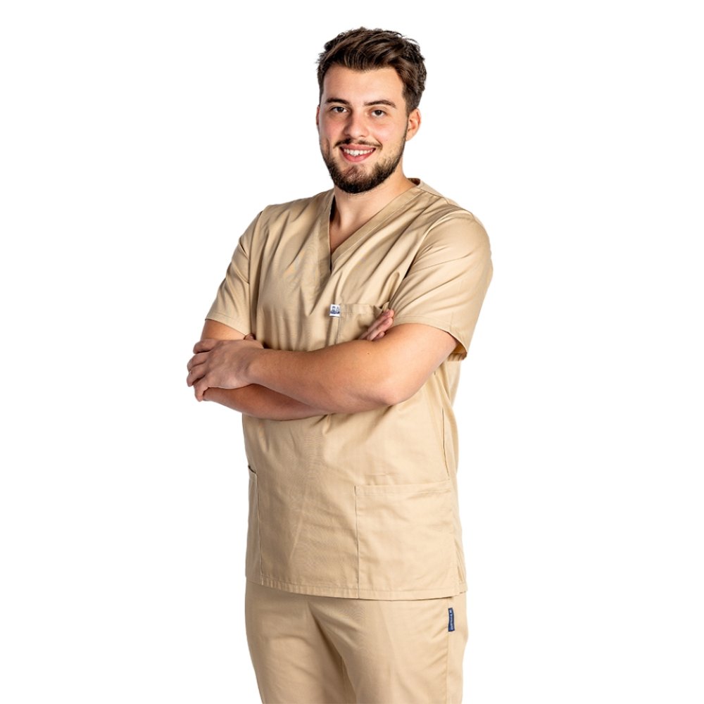 Costum medical barbati crem unisex