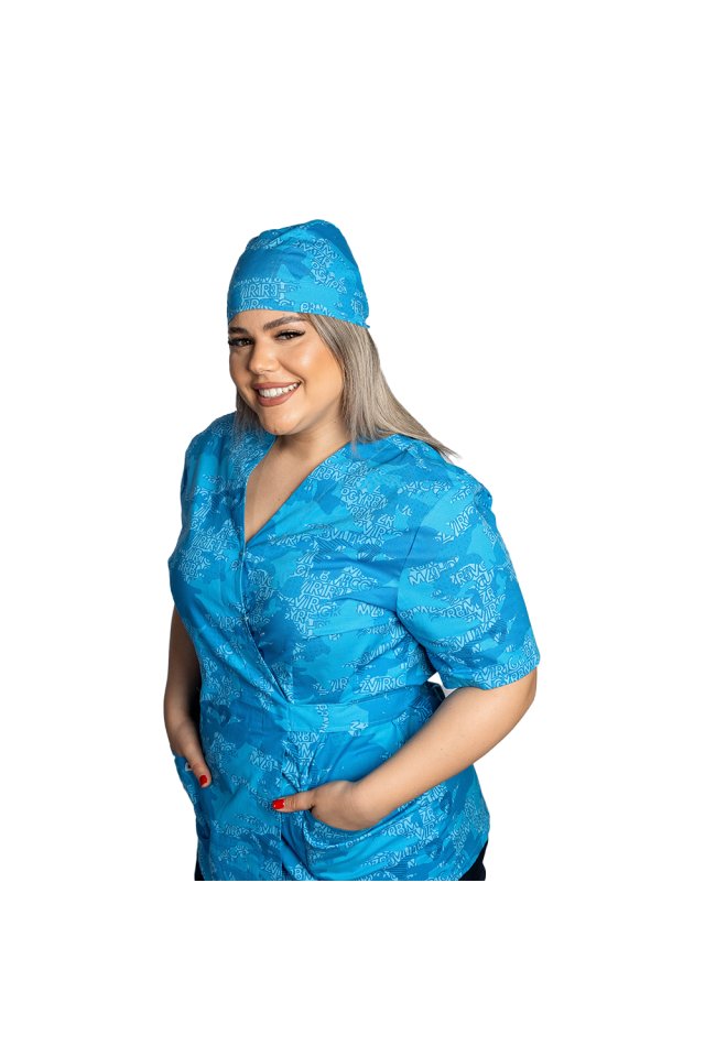 Boneta Blue Army, unisex, marime universala, cu prindere tip snur la spate