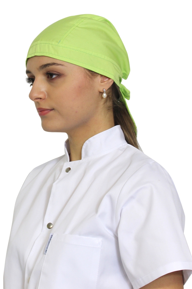 Boneta lime, unisex, marime universala, cu prindere tip snur la spate..