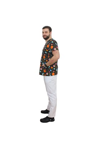 Costum medical Saturn barbati, format din bluza si pantaloni cu elastic