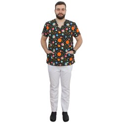 Costum medical Saturn barbati, format din bluza si pantaloni cu elastic