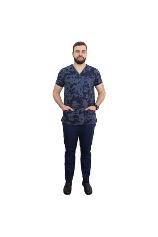 Costum medical Army, unisex, format din bluza si pantaloni cu elastic