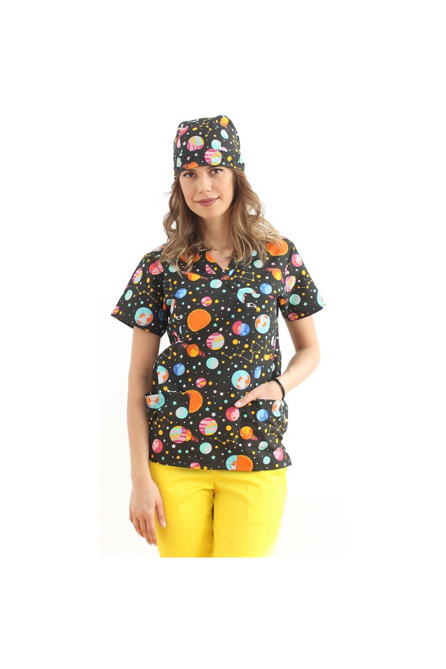 Boneta Saturn, unisex, marime universala, cu prindere tip snur la spate