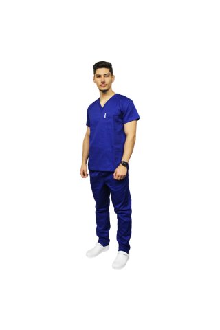 Costum medical barbati albastru unisex