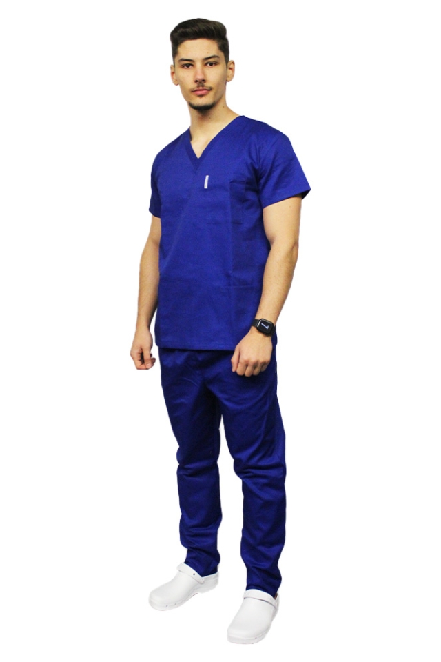 Costum medical barbati albastru unisex