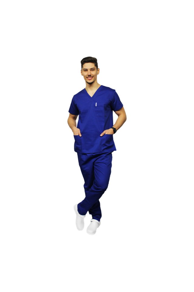 Costum medical barbati albastru unisex