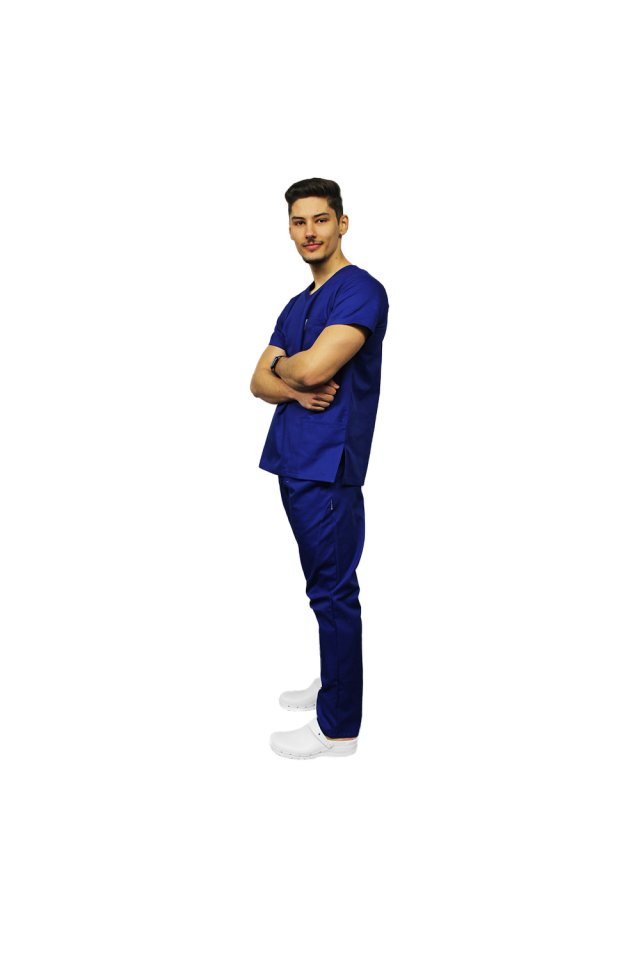 Costum medical barbati albastru unisex