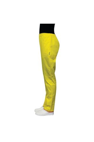 Pantaloni unisex galbeni cu elastic si doua buzunare laterale
