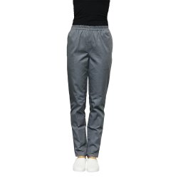 Pantaloni unisex gri cu elastic si doua buzunare laterale
