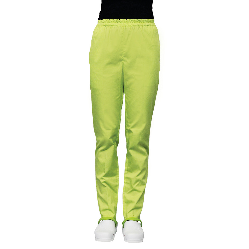 Pantaloni unisex lime cu elastic si doua buzunare laterale
