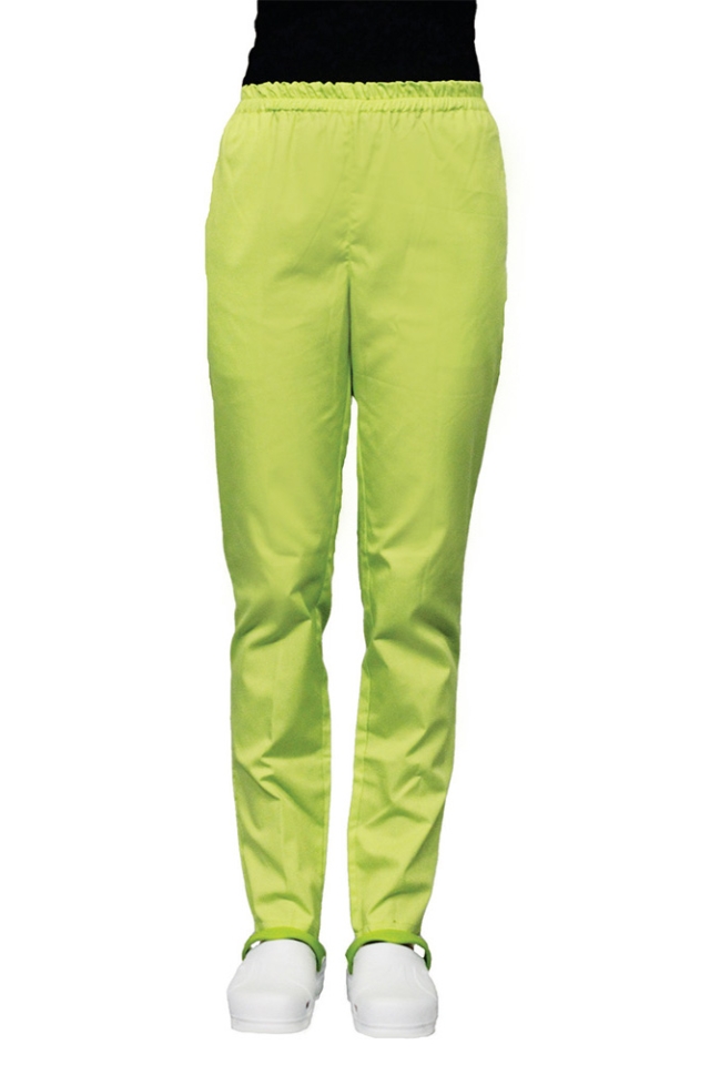 Pantaloni unisex lime cu elastic si doua buzunare laterale