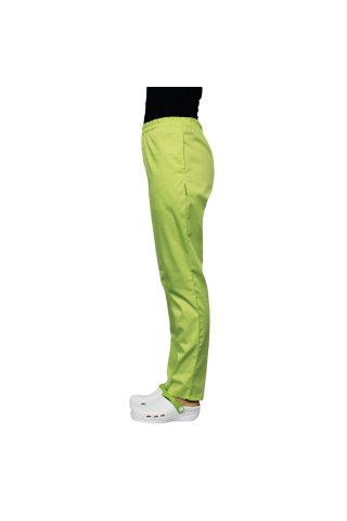 Pantaloni unisex lime cu elastic si doua buzunare laterale