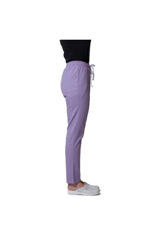 Pantaloni medicali stretch lila cu snur si elastic