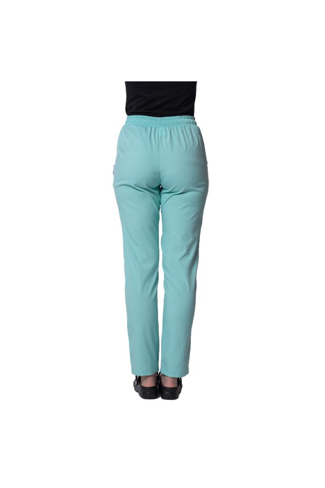 Pantaloni medicali stretch menta cu snur si elastic