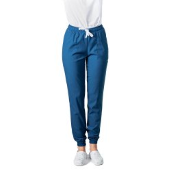 Pantaloni medicali stretch tip jogger jeans cu snur si elastic in talie si la glezna