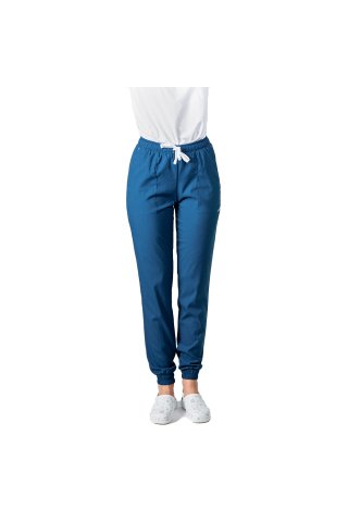 Pantaloni medicali stretch tip jogger jeans cu snur si elastic in talie si la glezna