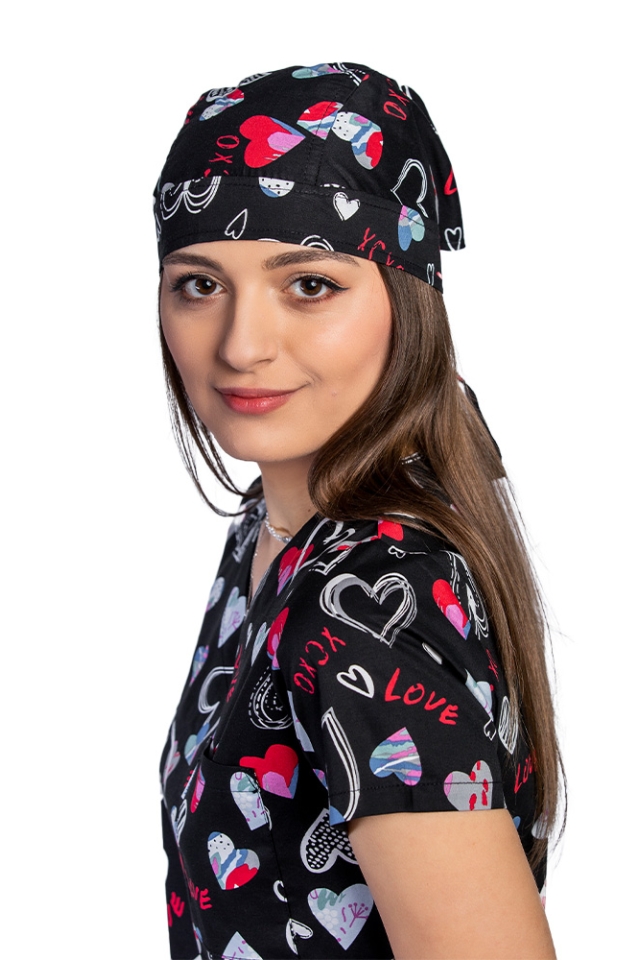 Boneta Love, unisex, marime universala, cu prindere tip snur la spate