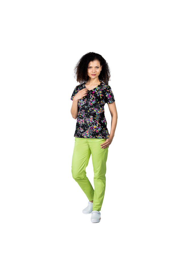 Outlet Halat medical Black Butterfly cu anchior in V si trei buzunare aplicate