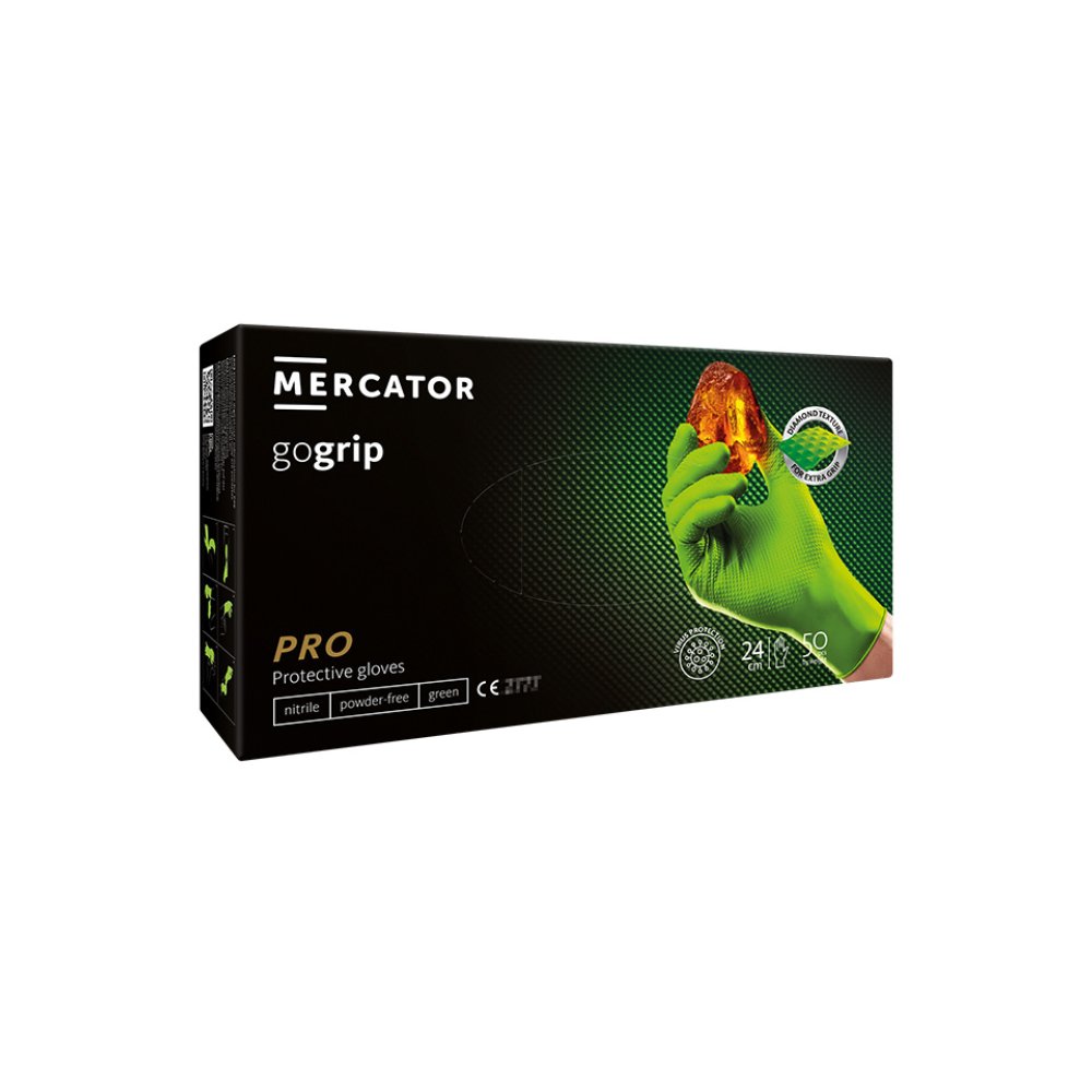 Set 50 bucati manusi GoGrip green protectie si examinare doctor in uniforma