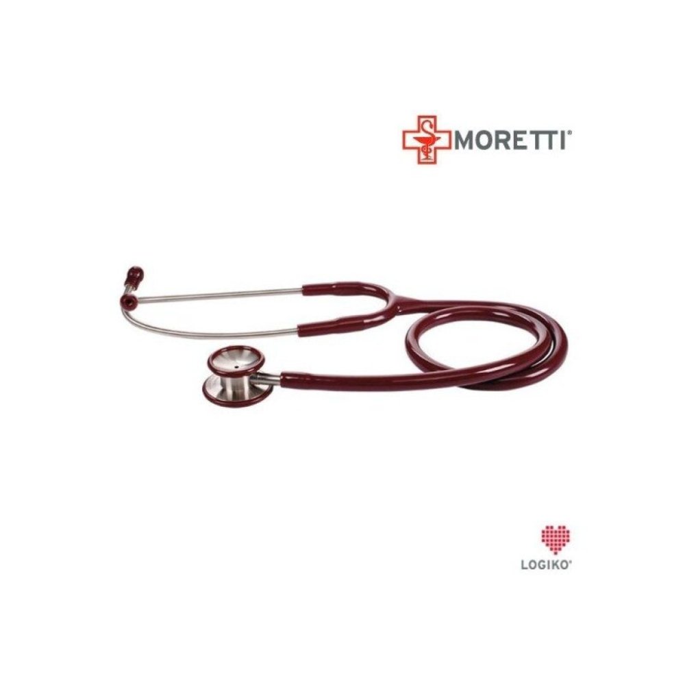 Stetoscop MORETTI capsula dubla inox pediatric - DM540R rosu