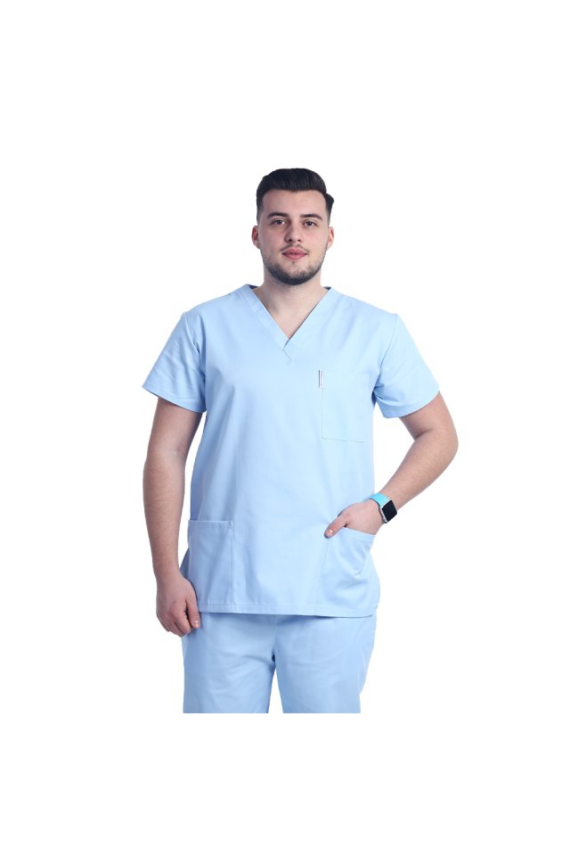 Costum medical barbati bleu unisex