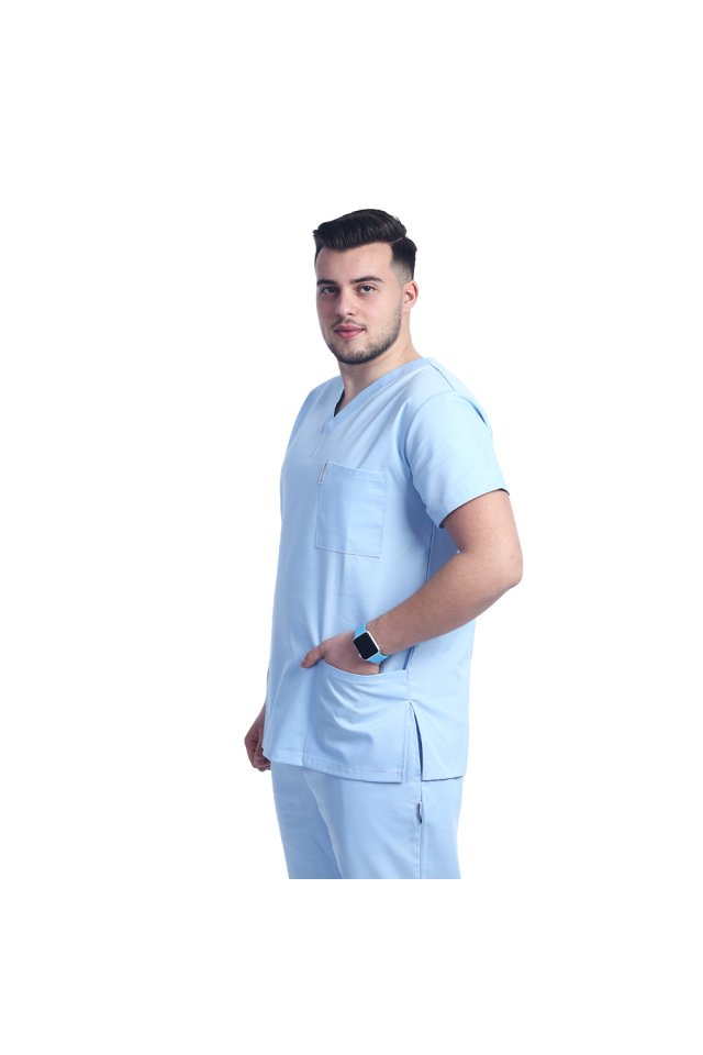 Costum medical barbati bleu unisex