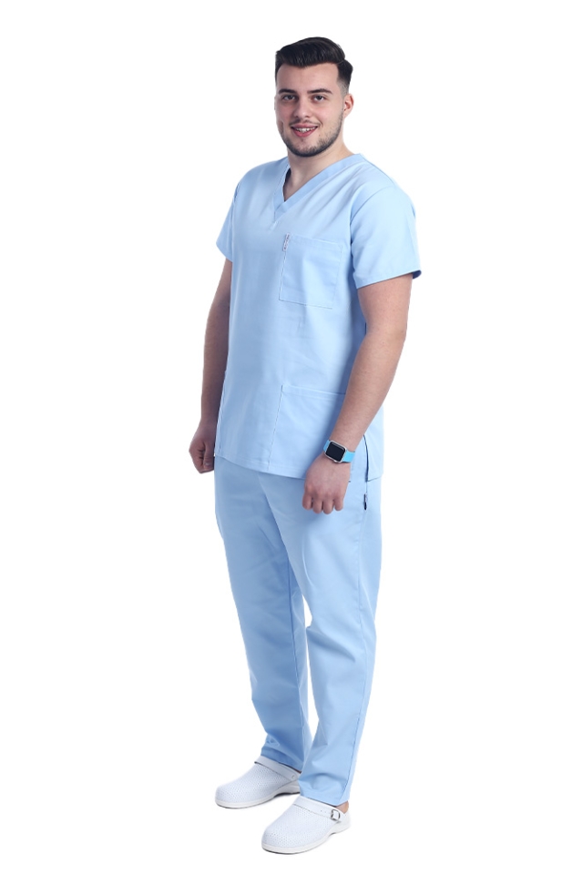 Costum medical barbati bleu unisex