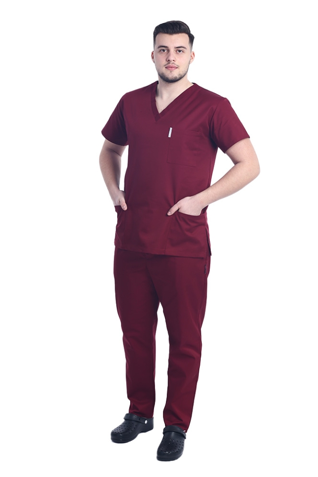 Costum medical barbati grena unisex