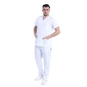 Costum medical barbati alb unisex..