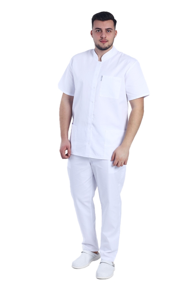 Costum medical alb tip tunica