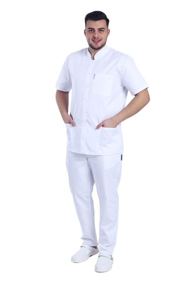 Costum medical alb tip tunica