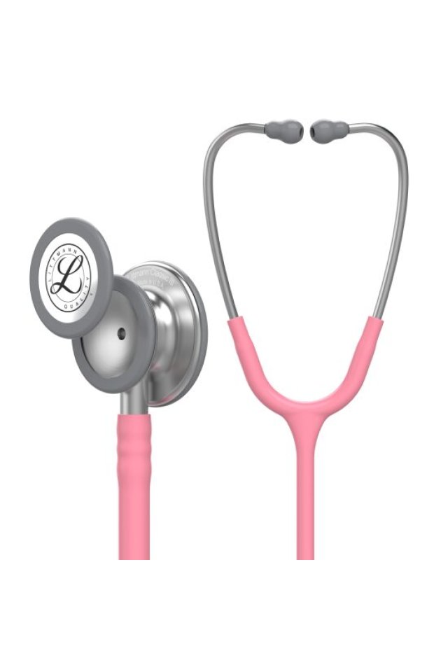 Pachet costum medical polo elastic roz cu saboti si stetoscop littmann, cadou halat polar roz si boneta