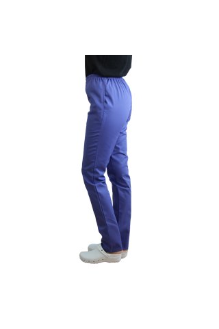 Pantaloni medicali mov cu elastic si doua buzunare laterale